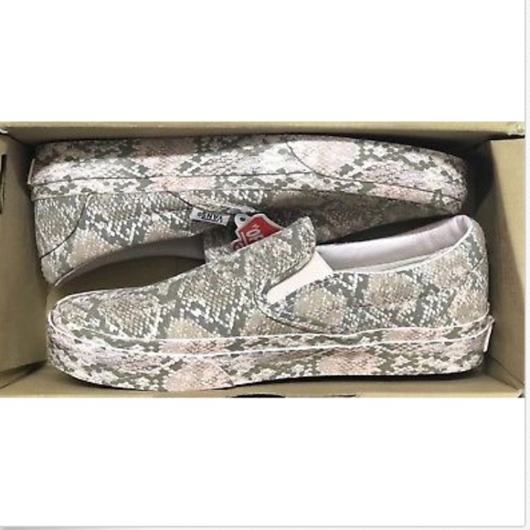 snake print slip on vans